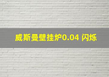 威斯曼壁挂炉0.04 闪烁